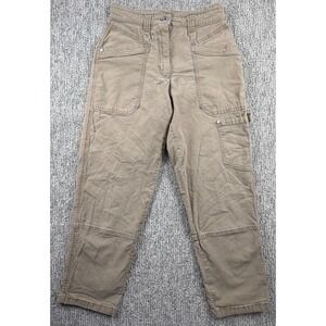 Maeve Utility Pants Women 28 Tan Carpenter High Rise Straight Leg Hammer Loop